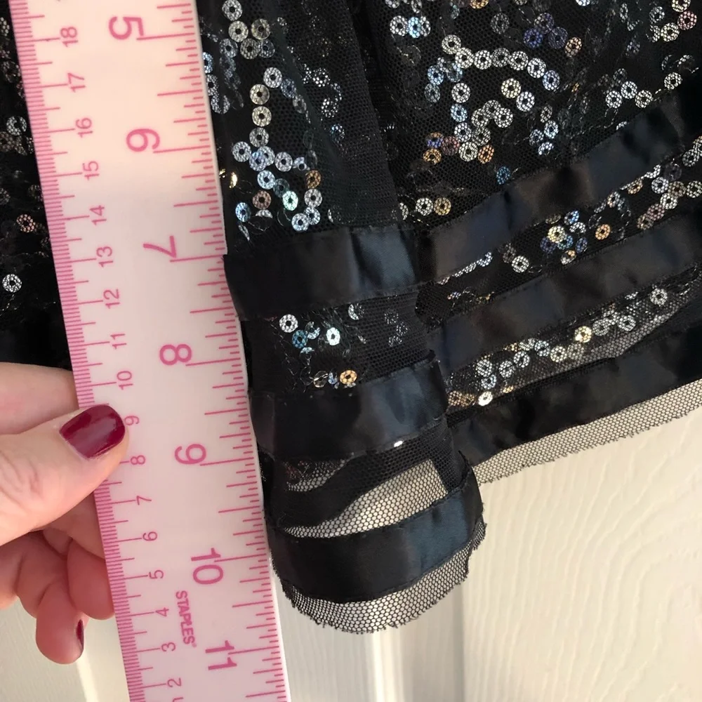 Justice Black Sequin Tulle Skirt